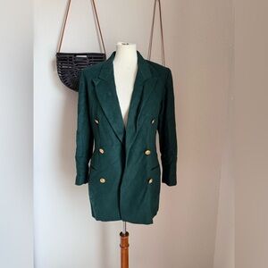 Vintage Liz Claiborne Green Wool Blazer, Size 6
